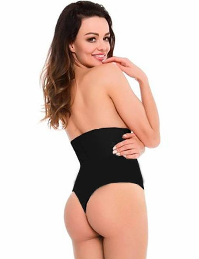 Трусы стринги корректирующие Julimex 275 STRINGI WYSOKA TALIA черный, Цвет: черный, Размеры: S, изображение 2