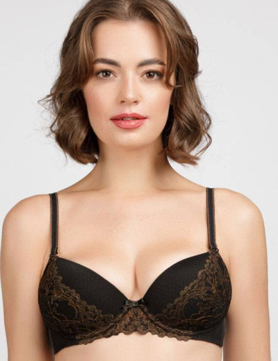 Комплект балконет и слипы Mioocchi VANESSA 757575 nero/bronzo, Цвет: nero/bronzo, Размеры: 70B, изображение 3