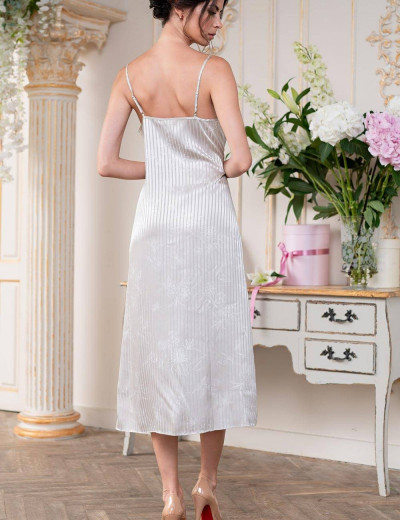 Сорочка атласная длинная Mia-Amore JOSEPHINE 8878, Цвет: серый жемчуг, Размеры: M, изображение 2