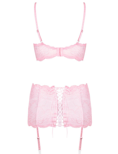 Сексуальный комплект с поясом Obsessive GIRLLY SET, Цвет: розовый, Размеры: 2XL, изображение 5