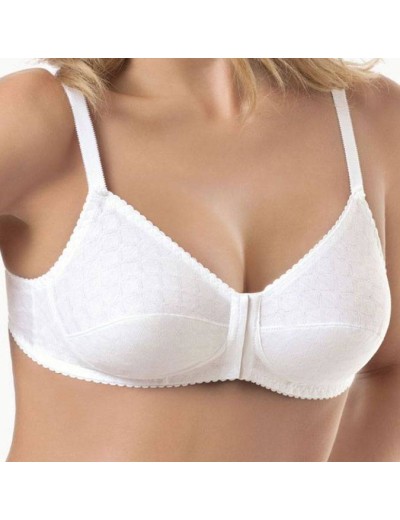 Хлопковый бюстгальтер с застежкой спереди Sielei CLASSICI FALCK 20 bianco, Цвет: bianco (белый), Размеры: 100B, изображение 3