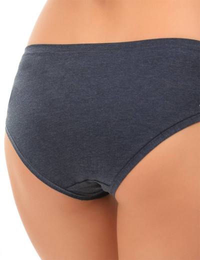 Трусы слипы хлопковые Sielei I PERFETTI 1249 SLIP ALTO blu melange, Цвет: blu melange (синий), Размеры: 3XL, изображение 2