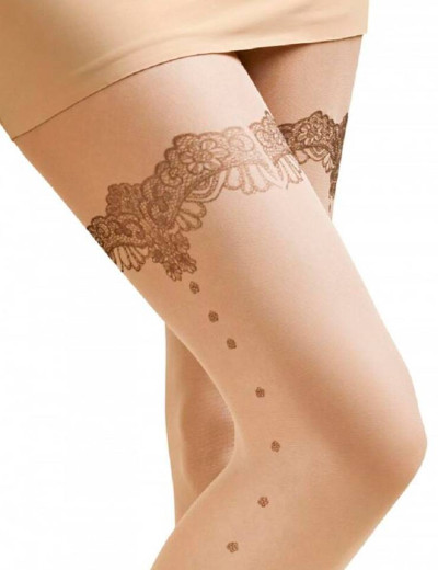 Колготки с имитацией чулок Marilyn EMMY D09 20 den чёрный, Цвет: чёрный, Размеры: 1/2, изображение 2 Колготки с имитацией чулок Marilyn EMMY D09 20 den чёрный, Цвет: чёрный, Размеры: 1/2, изображение 2