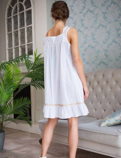 Хлопковая сорочка с вышивкой Mia-Mia HELENE 16194, Цвета: белый с золотым, Размеры: L, изображение 4