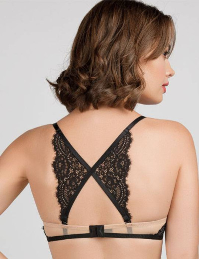 Комплект пуш-ап и бразилиана Mioocchi CHARISMA 758080 beg/nero, Цвет: beg/nero, Размеры: 70C, изображение 2