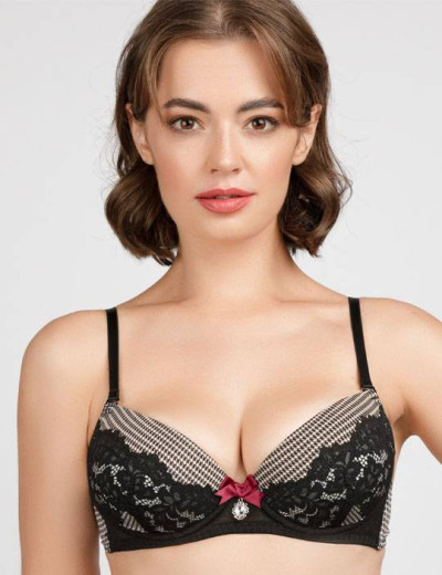 Модный комплект балконет и слипы Mioocchi KRISTINA 759191 nero/avorio, Цвет: nero/avorio, Размеры: 75B, изображение 4