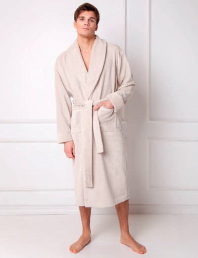 Теплый банный халат Aruelle FERNAND BEIGE, Цвет: бежевый, Размеры: 2XL, изображение 3