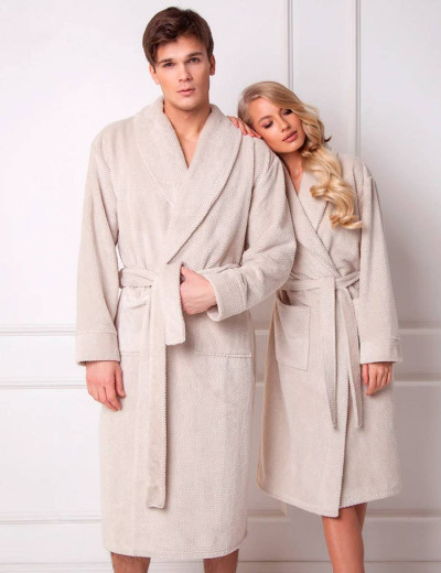 Теплый банный халат Aruelle FERNAND BEIGE, Цвет: бежевый, Размеры: 2XL, изображение 4