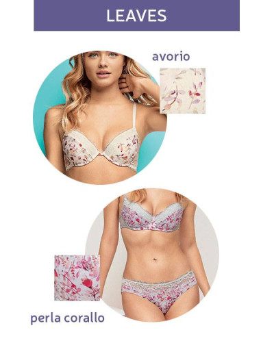 Модный комплект балконет и слипы Infiore LEAVES LEA1905, Цвета: perla corallo, Размеры: 70C, изображение 2