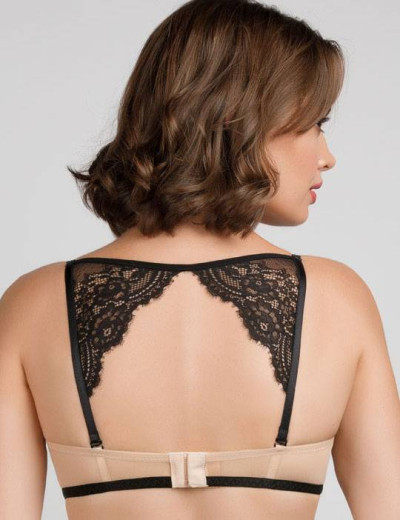 Комплект бандо пуш-ап и бразилиана Mioocchi CHARISMA 758282 beg/nero, Цвет: beg/nero, Размеры: 70C, изображение 2