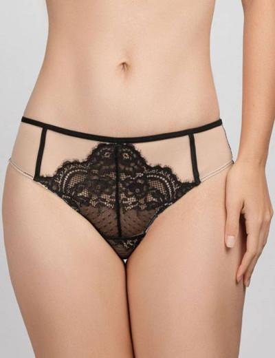 Комплект бандо пуш-ап и бразилиана Mioocchi CHARISMA 758282 beg/nero, Цвет: beg/nero, Размеры: 70C, изображение 5