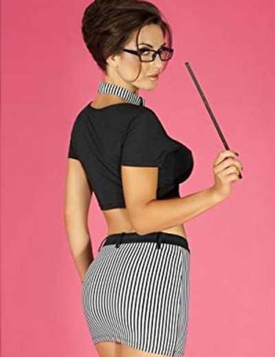 Ролевой костюм Chilirose 3605 TEACHER 7 предметов, Цвет: черный/белый, Размеры: L/XL, изображение 2