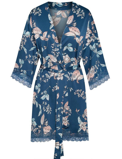 Атласный халат кимоно Esotiq DEARLY 38177, Цвет: морская волна, Размеры: S, изображение 3 Атласный халат кимоно Esotiq DEARLY 38177, Цвет: морская волна, Размеры: S, изображение 3