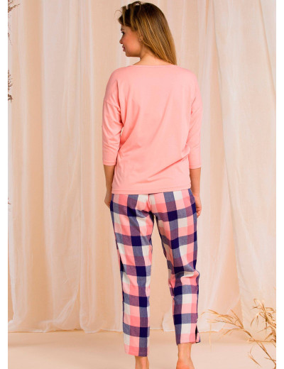Домашний брючный комплект Key LNS 405 2 20/21, Цвет: розовый/синий, Размеры: S, изображение 3