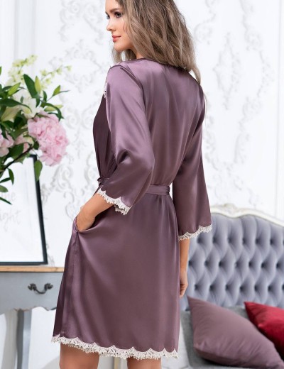 Шелковый халат кимоно Mia-Amore BRIGITTE 3683 сливовый, Цвет: сливовый, Размеры: L/XL, изображение 2