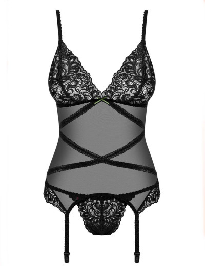 Боди Obsessive Bondea teddy, Чёрный, L/XL Obs_Bondea teddy L/XL - Obsessive - Эротические боди - Купить