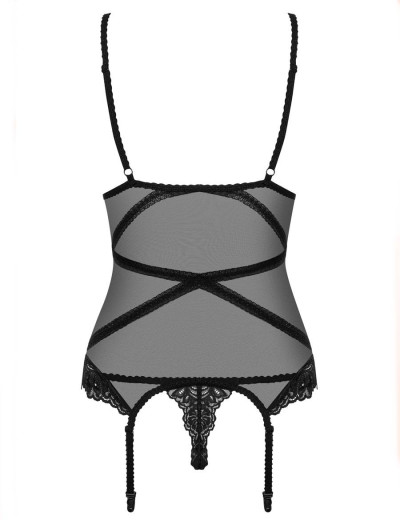 Корсет с трусиками Obsessive BONDEA CORSET, Цвет: черный, Размеры: S/M, изображение 4