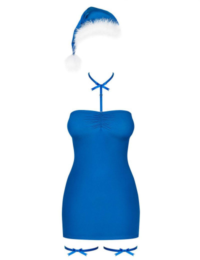 Ролевой костюм снегурочки Obsessive KISSMAS синий, Цвет: синий, Размеры: S/M, изображение 3