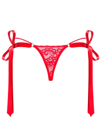 Трусики стринги Obsessive LOVLEA THONG, Цвет: красный, Размеры: S/M, изображение 4