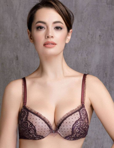 Модный комплект пуш-ап и бразилиана Mioocchi JOSEPHINE 758484 magenta, Цвет: magenta, Размеры: 70B, изображение 4