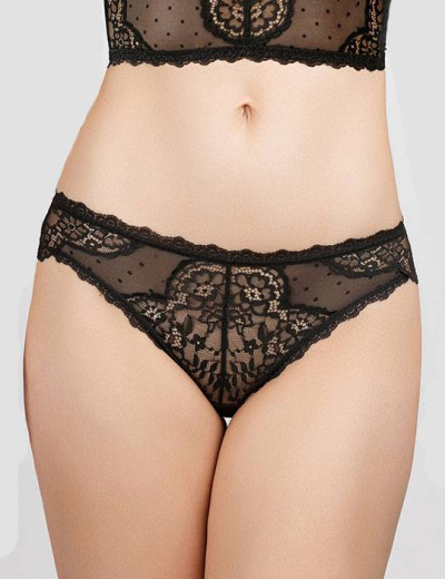 Модный комплект бюстье пуш-ап и бразилиана Mioocchi JOSEPHINE 758686 nero, Цвет: nero (черный), Размеры: 80A, изображение 3