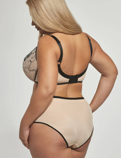 Трусы слипы высокие Kris Line SALMAH high waist, Цвет: бежевый с черным, Размеры: M, изображение 2