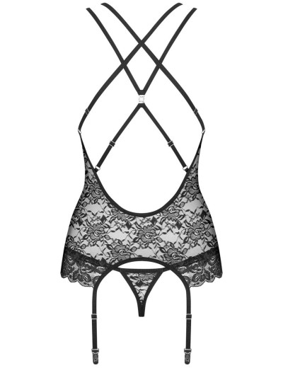Корсет с трусиками Obsessive 860 CORSET, Цвет: черный, Размеры: S/M, изображение 4