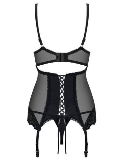 Корсет с трусиками Obsessive AMALLIE CORSET, Цвет: черный, Размеры: S/M, изображение 5