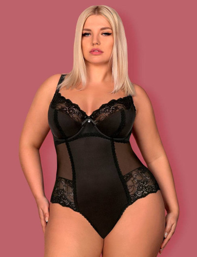 Соблазнительное боди Obsessive AMALLIE TEDDY, Цвет: черный, Размеры: S/M, изображение 3