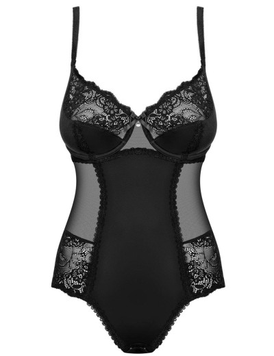 Соблазнительное боди Obsessive AMALLIE TEDDY, Цвет: черный, Размеры: S/M, изображение 4