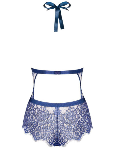 Соблазнительное боди Obsessive FLOWLACE TEDDY, Цвет: синий, Размеры: L/XL, изображение 4