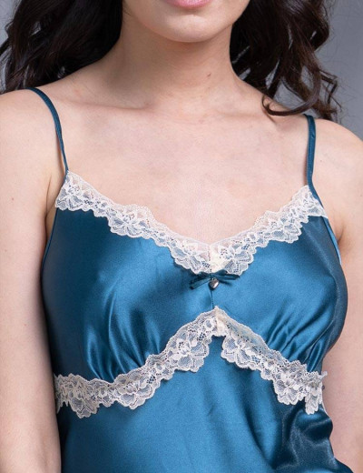 Атласная сорочка Mia-Mella JULIA 8731 сапфир, Цвет: сапфир, Размеры: XS, изображение 3