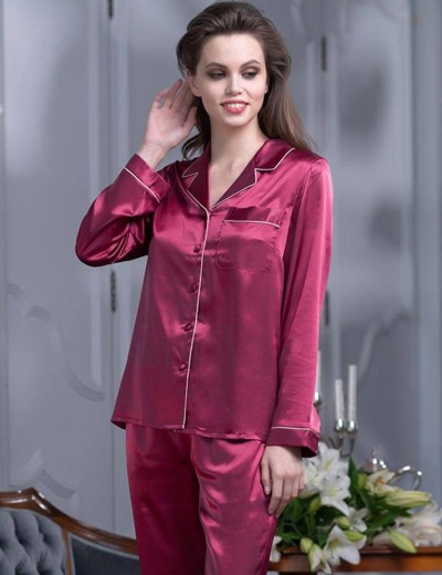 Атласный пижамный комплект тройка Mia-Mella JULIA 8735 ягодный, Цвет: ягодный, Размеры: XS, изображение 3