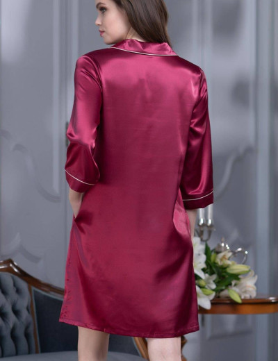 Атласная ночная рубашка Mia-Mella JULIA 8737 ягодный, Цвет: ягодный, Размеры: S, изображение 2