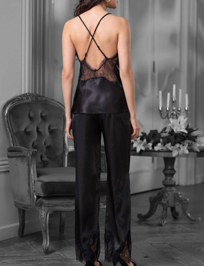 Атласная пижама Mia-Amore MADISON 8926, Цвет: черный, Размеры: L, изображение 2