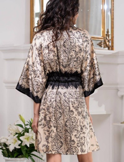 Халат-кимоно шелковый Mia-Amore PENELOPA 3693, Цвет: бежевый, Размеры: 2XL/3XL, изображение 2