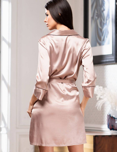 Шелковая рубашка-халат Mia-Amore GABRIELLA 3667, Цвет: капучино, Размеры: L, изображение 3