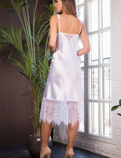 Удлиненная атласная сорочка Mia-Mia EVELIN 17534 белый, Цвет: белый, Размеры: S, изображение 2