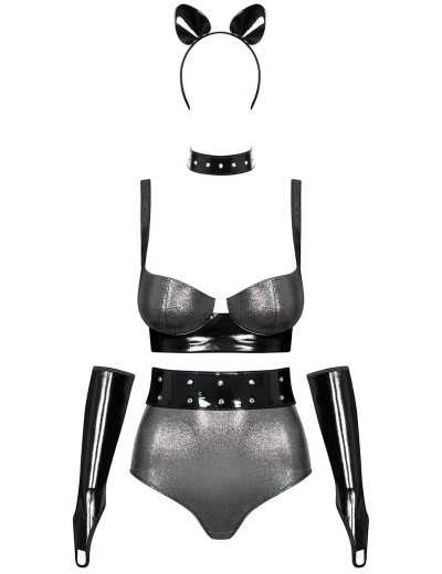 Ролевой костюм Obsessive SILVERIA, Цвет: черный/серый, Размеры: S/M, изображение 3