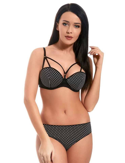 Трусы стринги Kinga S-573/1, Цвет: черный/белый, Размеры: S, изображение 2