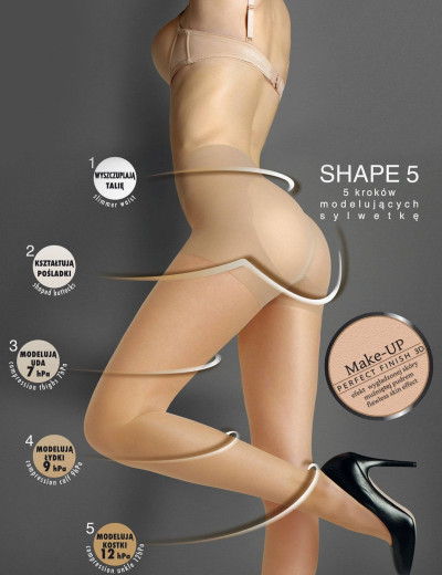 Моделирующие колготки Marilyn EXCLUSIVE SHAPE 5 30 den бежевый, Цвет: бежевый, Размеры: 2, изображение 3