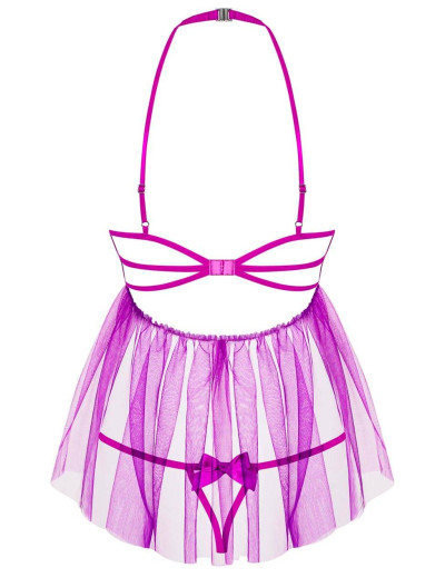 Соблазнительный бэби-долл + стринги Obsessive DELISHYA BABYDOLL, Цвет: фиолетовый, Размеры: L/XL, изображение 4 Соблазнительный бэби-долл + стринги Obsessive DELISHYA BABYDOLL, Цвет: фиолетовый, Размеры: L/XL, изображение 4