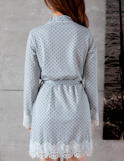 Халат с кружевной оборкой Opium K-10, Цвет: серый, Размеры: S, изображение 2