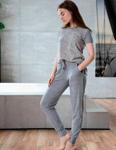 Домашние трикотажные брюки Opium P-67, Цвет: серый, Размеры: S, изображение 2