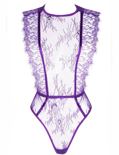 Cексуальное кружевное боди Beauty Night EMILIANA TEDDY фиолетовый, Цвет: фиолетовый, Размеры: S/M, изображение 3