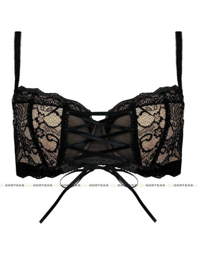 Бюстгальтер балконет Gorteks DITA B4 U, Цвет: черно-бежевый, Размеры: 95E, изображение 5