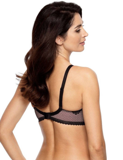 Бюстгальтер балконет Gorteks LANA B4 U, Цвет: черно-розовый, Размеры: 85H, изображение 2