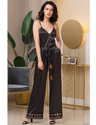 Атласный комбинезон Mia-Amore CAMILLA 8955, Цвет: черный, Размеры: S, изображение 3