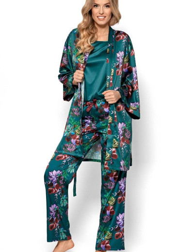 Атласный халат-кимоно Nipplex ANASTASIA, Цвет: зеленый, Размеры: S, изображение 2 Атласный халат-кимоно Nipplex ANASTASIA, Цвет: зеленый, Размеры: S, изображение 2