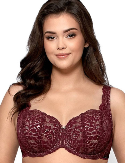 Бюстгальтер балконет Nipplex BENITA U, Цвет: бургундское вино, Размеры: 65E, изображение 3